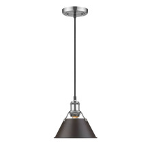  3306-S PW-RBZ - Orwell PW Small Pendant - 7" in Pewter with Rubbed Bronze shade